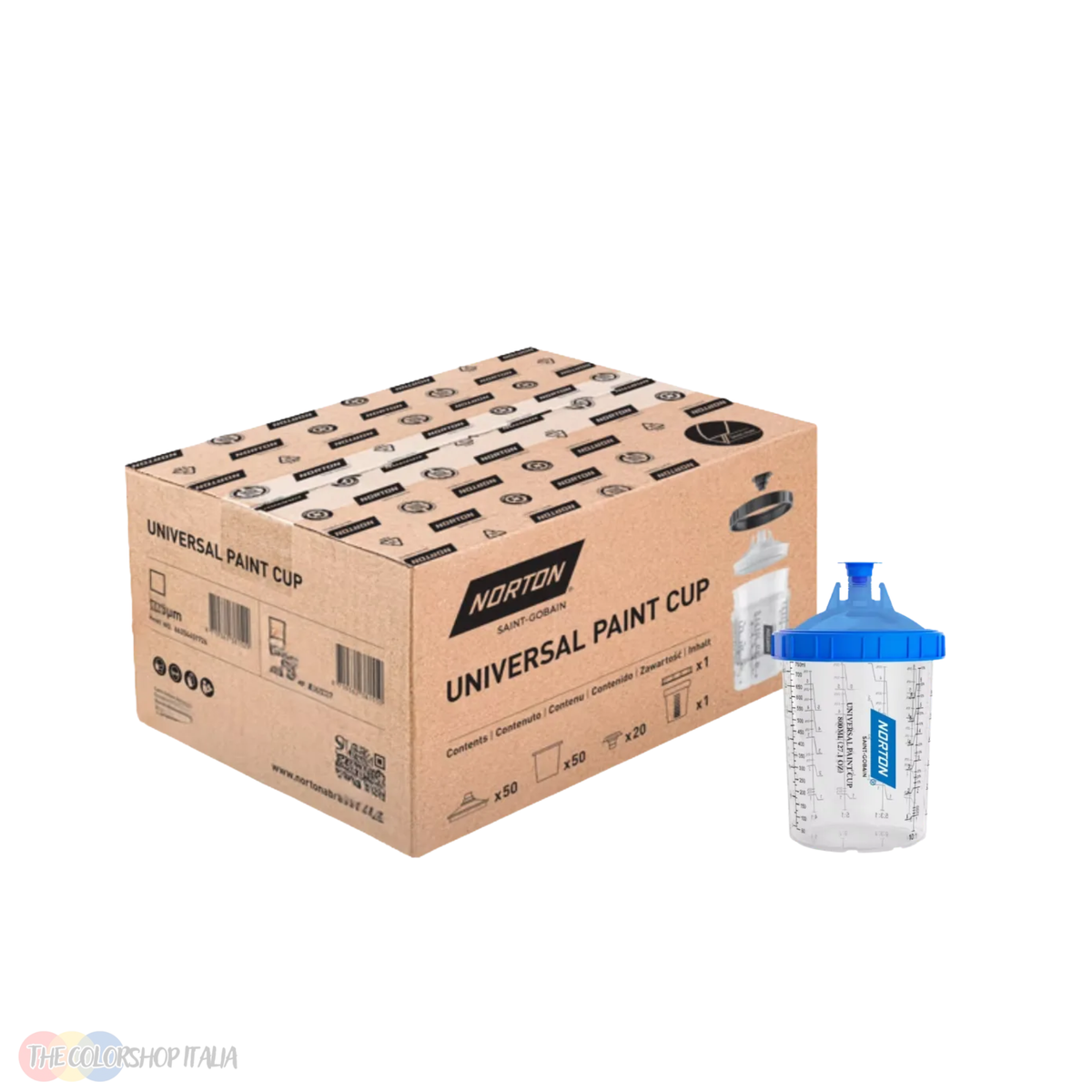 Tazze universali Norton Paint Cups per la preparazione e il dosaggio delle vernici per aerografo