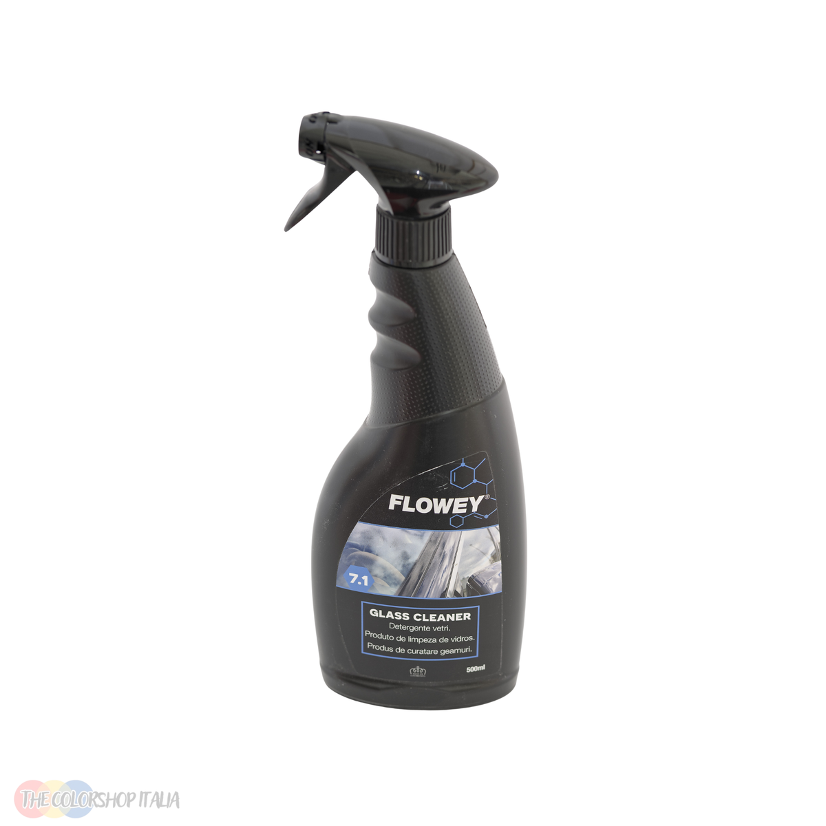 Detergente Flowey 7.1 per la pulizia di vetri e cristalli dell'auto senza lasciare aloni