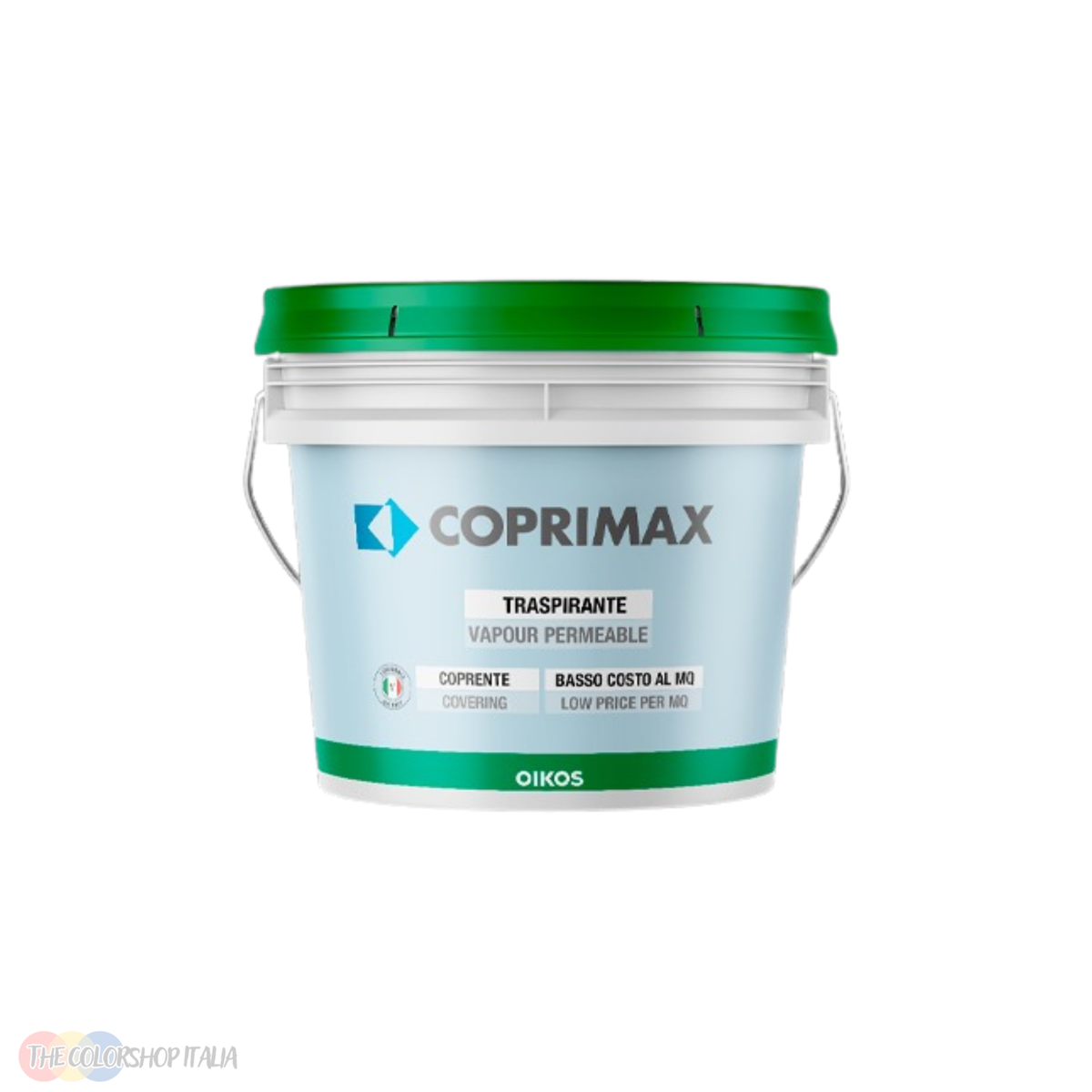 Idropittura traspirante Oikos Coprimax ad alta copertura e riempimento per interni