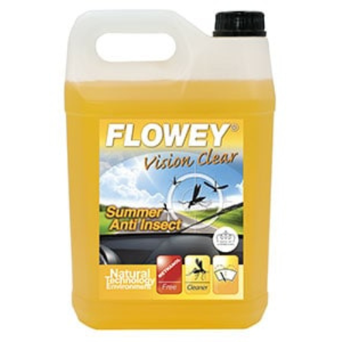 Liquido lavavetri Flowey Summer Vision Clear per rimuovere insetti e sporco dal parabrezza