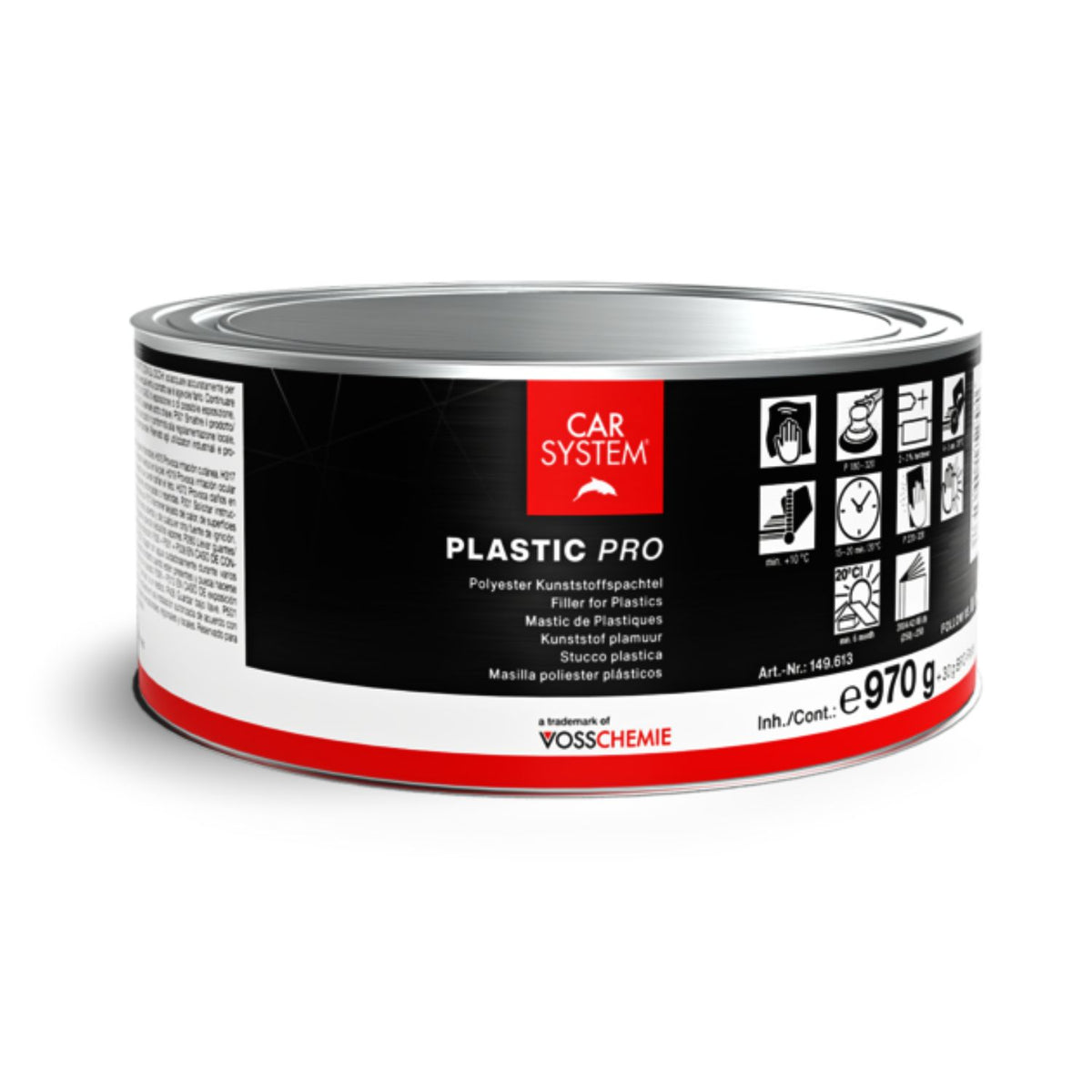 Stucco poliestere Car System Plastic Pro specifico per la riparazione delle plastiche auto