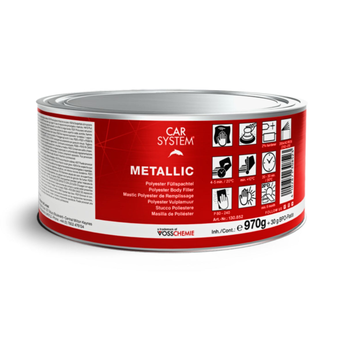 Stucco poliestere riempitivo Car System Metallic per la ricostruzione delle lamiere