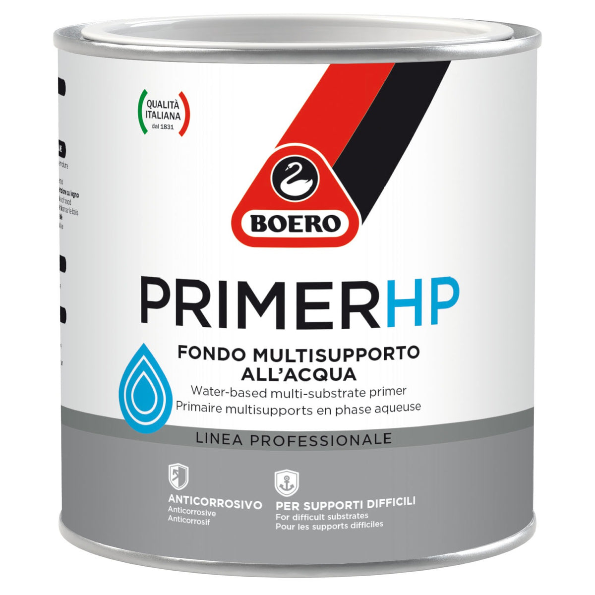 Fondo multisupporto all'acqua Boero Primer HP per la preparazione di superfici diverse