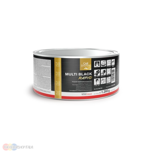 Stucco poliestere bicomponente rapido Car System Multi Black Rapid con effetto spia