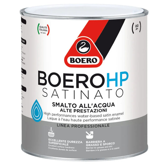 Smalto all'acqua Boero HP per la finitura di superfici in ferro e legno