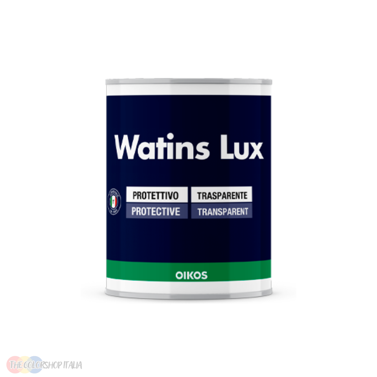 Vernice protettiva trasparente acrilica monocomponente Oikos Watins Lux per interni