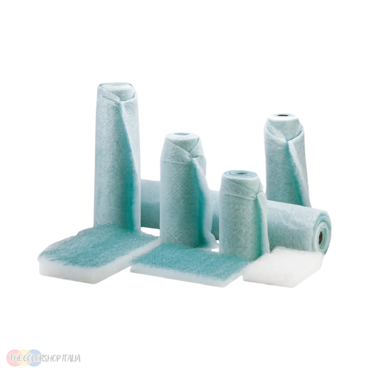 Rotolo filtro Paint-Stop TheColorShop 0,75 cm x 20 m bianco e verde per cabine di verniciatura
