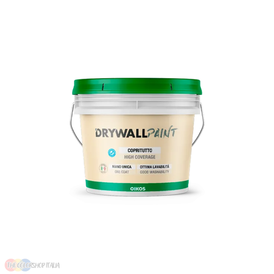 Pittura supercoprente Oikos Drywall Paint ad alto aggrappaggio su cartongesso