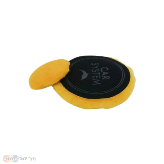 Tampone piatto in lana d'agnello Car System da 80 mm per la lucidatura rotativa della vernice