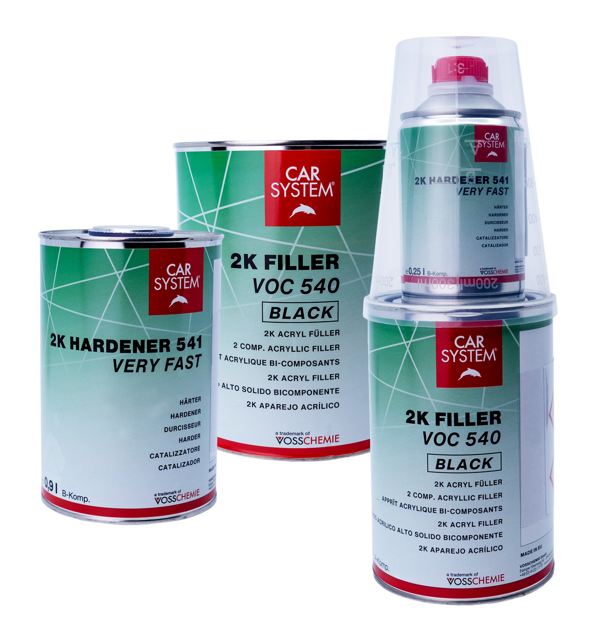 Fondo acrilico universale bicomponente Car System 2K Filler VOC 540 per la carrozzeria