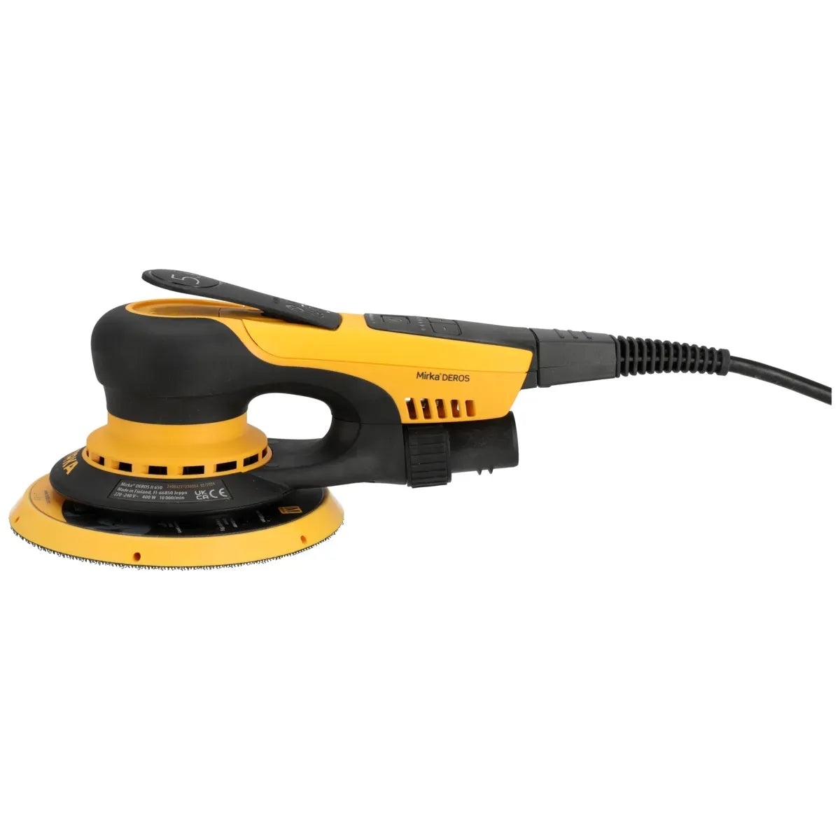 Levigatrice rotorbitale Mirka Deros II 650 EU da 150 mm con orbita da 5 mm ed elettronica integrata — immagine 1 di 2