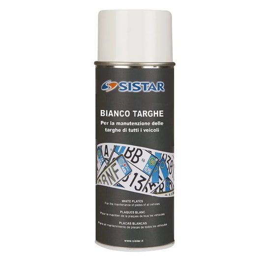 Spray Sistar bianco targhe per il ripristino del fondo bianco delle targhe