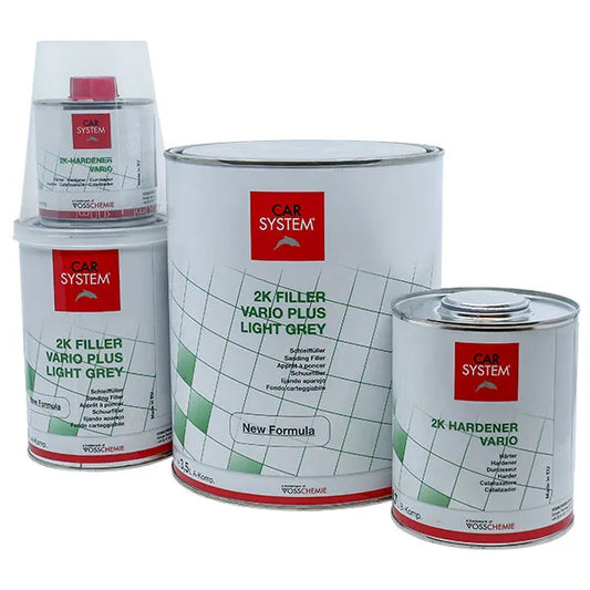 Fondo bicomponente Car System 2K Filler Vario Plus ad alto spessore, grigio chiaro