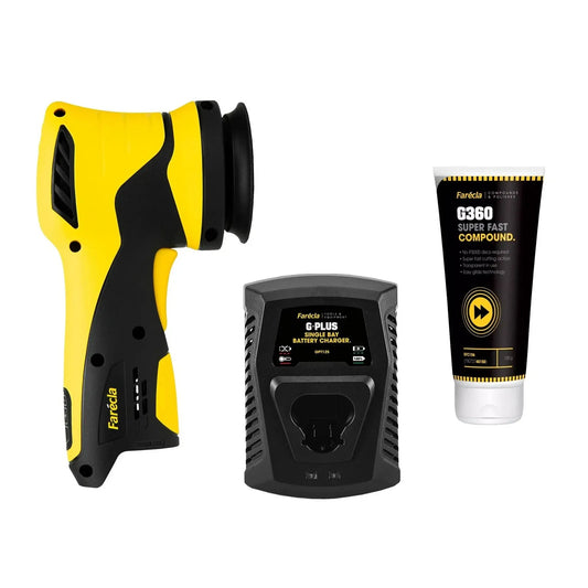 Mini lucidatrice professionale a batteria Farécla G Plus da 75 mm per ritocchi e spot repair — immagine 2 di 2