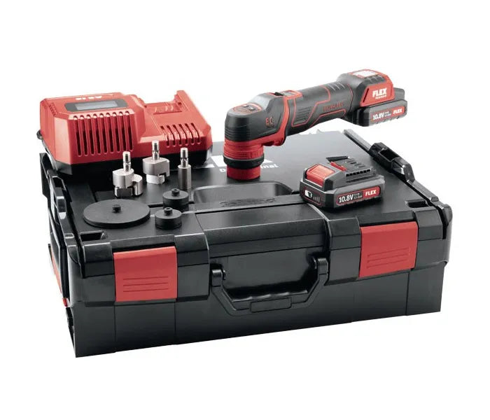 Kit lucidatrice a batteria Flex PXE 80 Nano da 10,8 V, rotativa ed eccentrica per spot repair