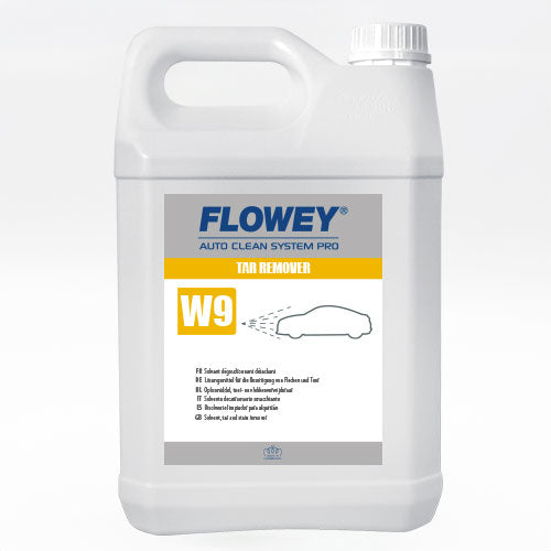 Detergente Flowey W9 Tar Remover per rimuovere catrame e macchie ingiallite dalla carrozzeria