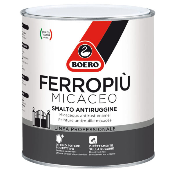 Smalto antiruggine antichizzato lucido Boero Ferropiù Micaceo per superfici in ferro