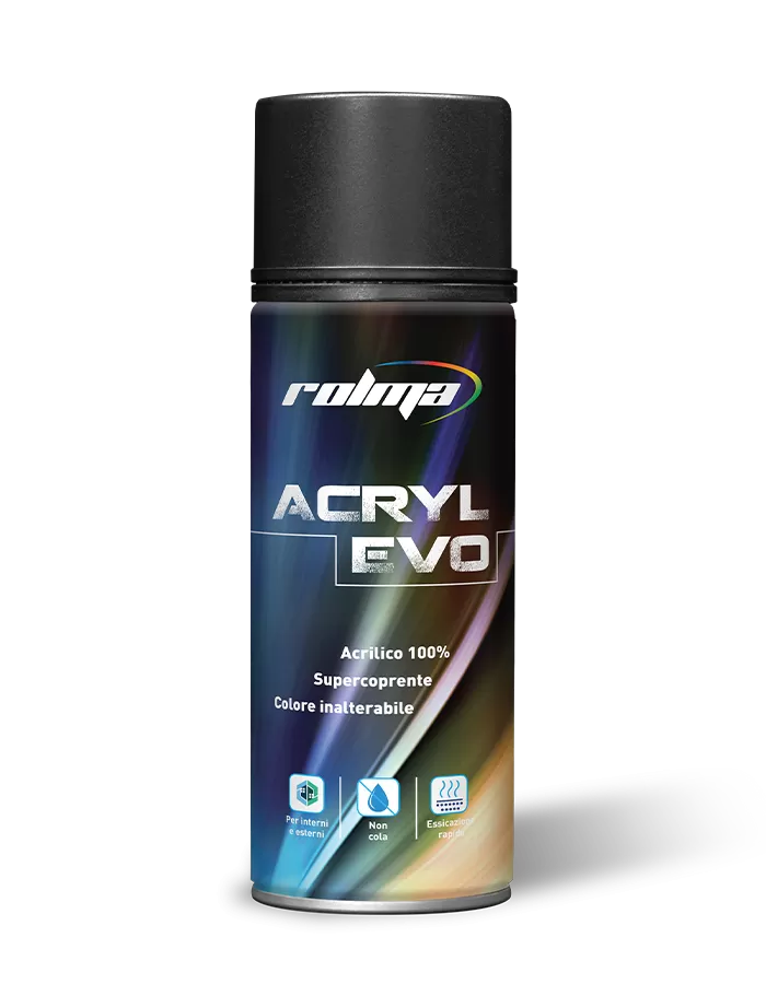 Bomboletta spray Rolma Acrylevo con vernice acrilica professionale per ritocchi e verniciature