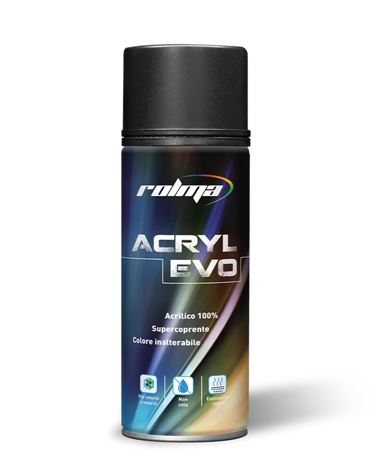 Bomboletta spray Rolma Acrylevo con vernice acrilica professionale per ritocchi e verniciature