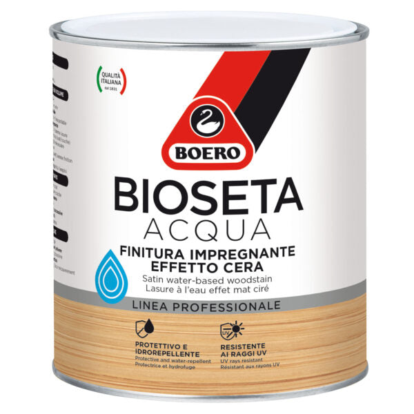 Finitura impregnante all'acqua Boero Bioseta Acqua per legno, effetto cera