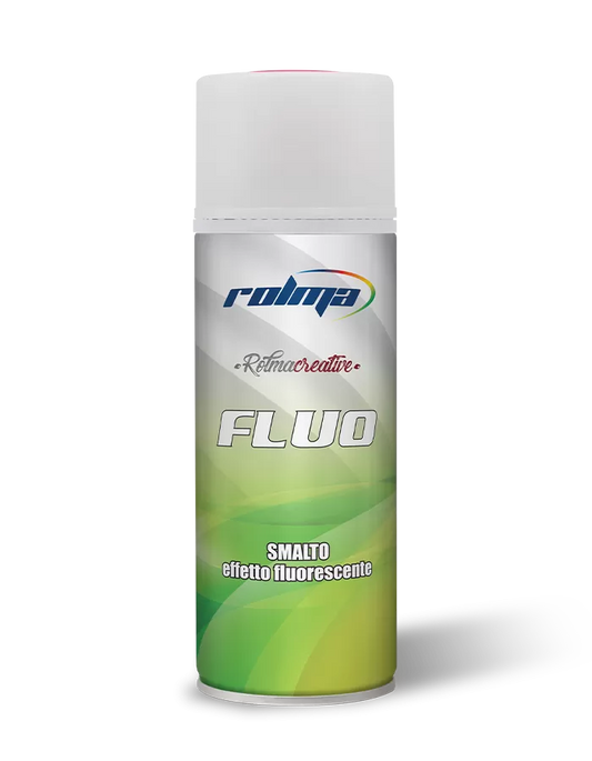 Smalto spray Rolma Fluo con effetto fluorescente per segnaletica e finiture ad alta visibilità — immagine 1 di 2