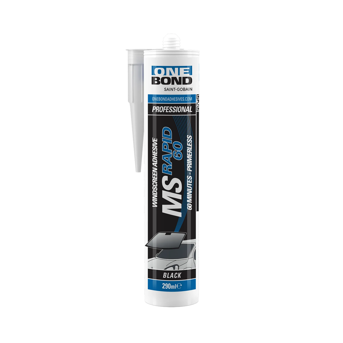 Adesivo MS polimero One Bond MS Rapid 60 da 290 ml per incollaggio rapido di cristalli e parabrezza