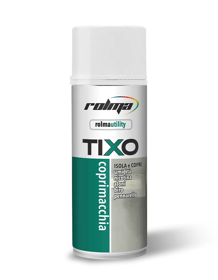 Spray Rolma Tixo coprimacchia isolante per bloccare aloni e macchie prima della finitura