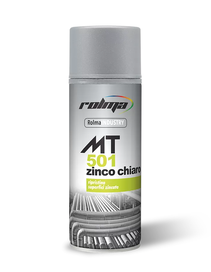 Spray Rolma MT501 zinco chiaro per la protezione anticorrosiva di superfici metalliche