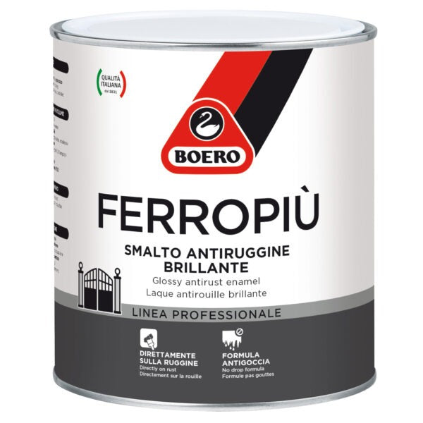 Smalto antiruggine brillante Boero Ferropiù per la protezione delle superfici in ferro