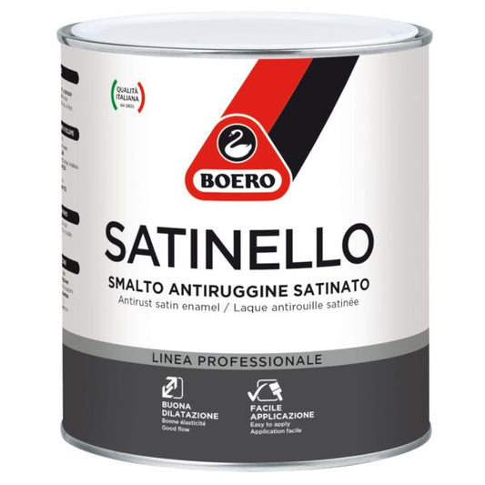 Smalto antiruggine satinato Boero Satinello per la protezione delle superfici in ferro