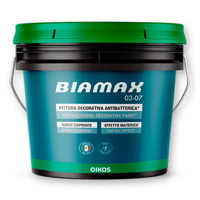 Pittura decorativa antibatterica Oikos Biamax per la finitura delle pareti interne — immagine 1 di 2