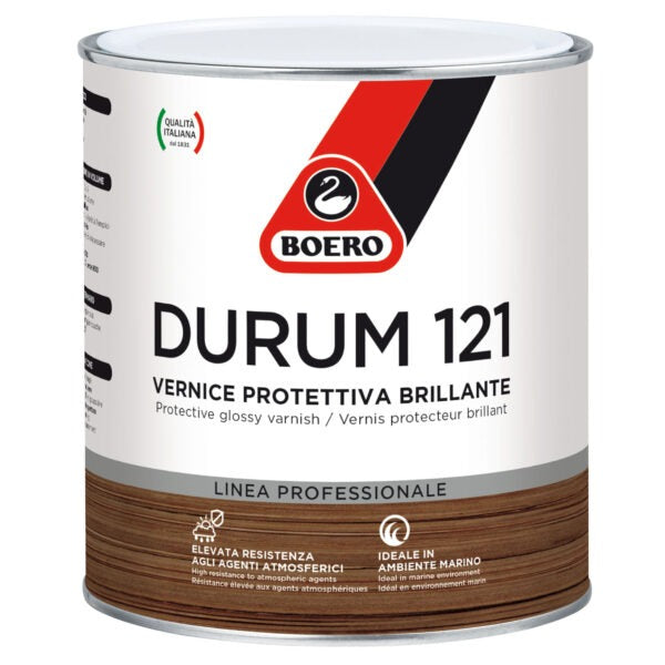 Vernice protettiva brillante Boero Durum 121 per la finitura del legno