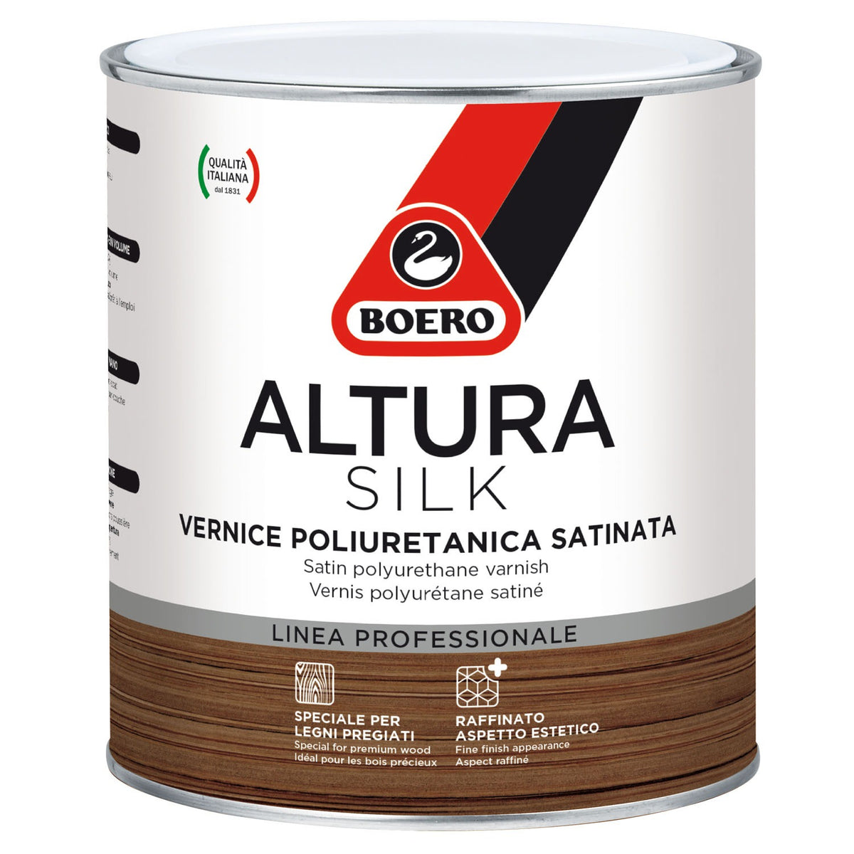 Vernice poliuretanica satinata Boero Altura Silk per la protezione del legno