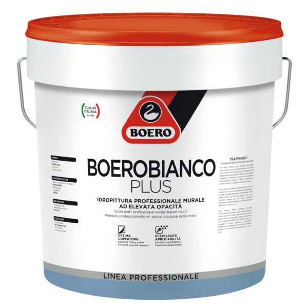 Idropittura traspirante professionale Boero Boerobianco Plus per le pareti interne