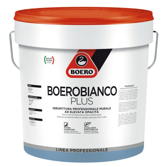 Idropittura traspirante professionale Boero Boerobianco Plus per le pareti interne