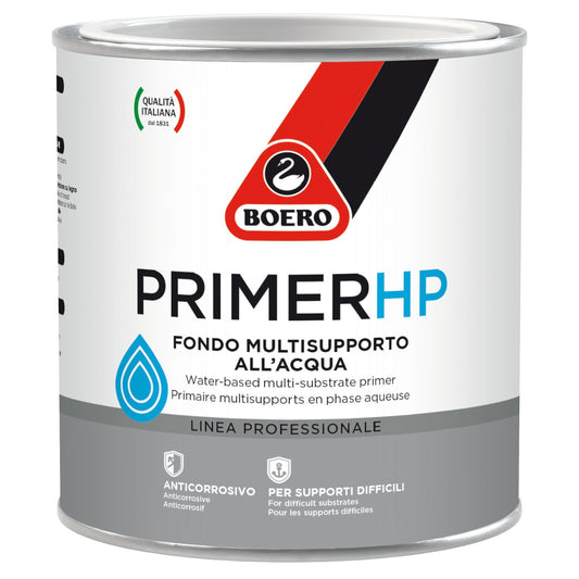 Fondo multisupporto all'acqua Boero Primer HP per la preparazione di superfici diverse