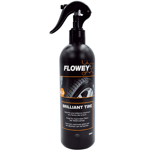 Lucidante nero Flowey Brillant Tire 4.2 per ravvivare e proteggere i pneumatici dell'auto